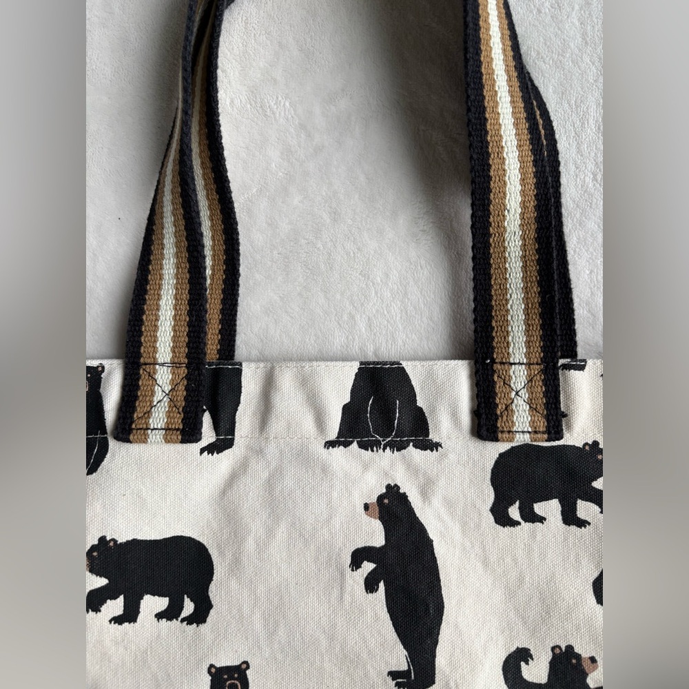 Little Blue House Black Bear Cotton Tote - Picture 4 of 9